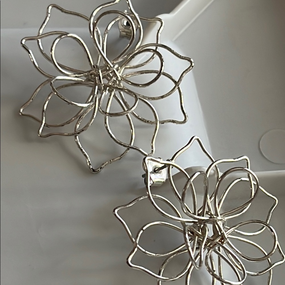Elegant Rose Gold Floral Earrings